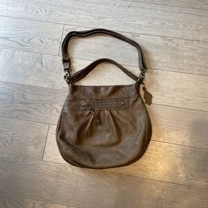 Vintage Genuine Pebble Leather Roots Olivia Crossbody